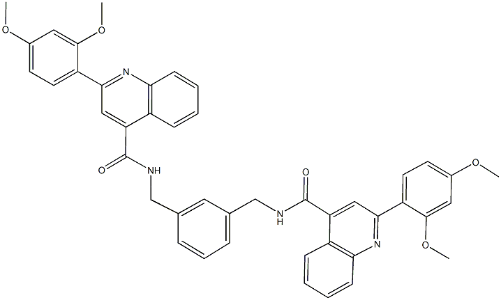 2-(2,4-dimethoxyphenyl)-N-{3-[({[2-(2,4-dimethoxyphenyl)-4-quinolinyl]carbonyl}amino)methyl]benzyl}-4-quinolinecarboxamide 구조식 이미지