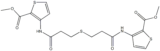methyl 3-({3-[(3-{[2-(methoxycarbonyl)-3-thienyl]amino}-3-oxopropyl)sulfanyl]propanoyl}amino)-2-thiophenecarboxylate Structure