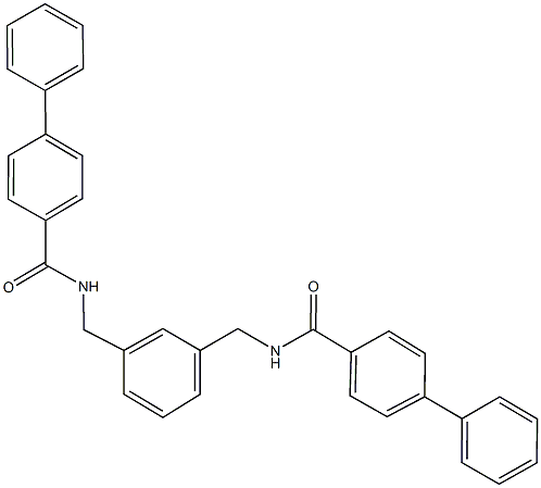N-(3-{[([1,1'-biphenyl]-4-ylcarbonyl)amino]methyl}benzyl)[1,1'-biphenyl]-4-carboxamide 구조식 이미지