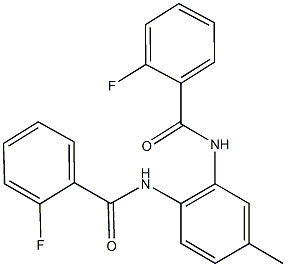 2-fluoro-N-{2-[(2-fluorobenzoyl)amino]-5-methylphenyl}benzamide 구조식 이미지