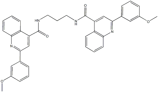 2-(3-methoxyphenyl)-N-[3-({[2-(3-methoxyphenyl)-4-quinolinyl]carbonyl}amino)propyl]-4-quinolinecarboxamide 구조식 이미지