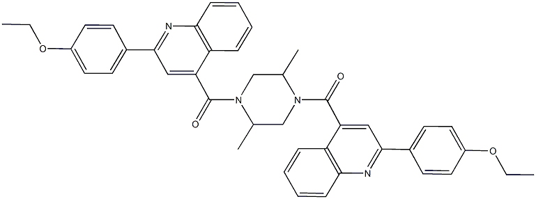 2-(4-ethoxyphenyl)-4-[(4-{[2-(4-ethoxyphenyl)-4-quinolinyl]carbonyl}-2,5-dimethyl-1-piperazinyl)carbonyl]quinoline Structure