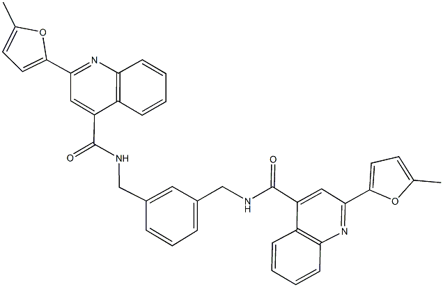 2-(5-methyl-2-furyl)-N-{3-[({[2-(5-methyl-2-furyl)-4-quinolinyl]carbonyl}amino)methyl]benzyl}-4-quinolinecarboxamide 구조식 이미지