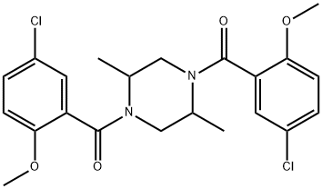 1,4-bis(5-chloro-2-methoxybenzoyl)-2,5-dimethylpiperazine Structure