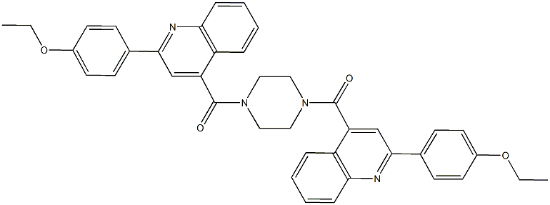 2-(4-ethoxyphenyl)-4-[(4-{[2-(4-ethoxyphenyl)-4-quinolinyl]carbonyl}-1-piperazinyl)carbonyl]quinoline 구조식 이미지