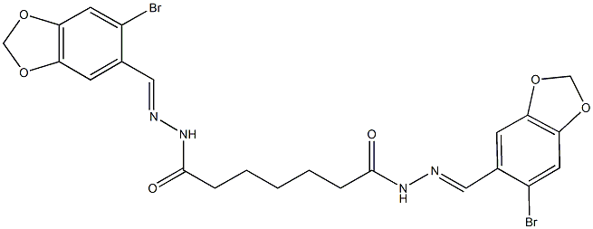 N'~1~,N'~7~-bis[(6-bromo-1,3-benzodioxol-5-yl)methylene]heptanedihydrazide 구조식 이미지