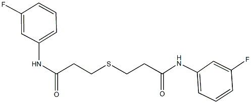 3-{[3-(3-fluoroanilino)-3-oxopropyl]sulfanyl}-N-(3-fluorophenyl)propanamide 구조식 이미지