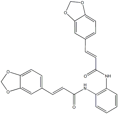 3-(1,3-benzodioxol-5-yl)-N-(2-{[3-(1,3-benzodioxol-5-yl)acryloyl]amino}phenyl)acrylamide 구조식 이미지