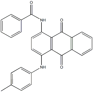 N-[9,10-dioxo-4-(4-toluidino)-9,10-dihydroanthracen-1-yl]benzamide Structure