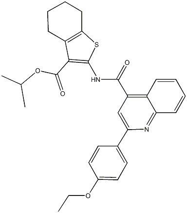 isopropyl 2-({[2-(4-ethoxyphenyl)-4-quinolinyl]carbonyl}amino)-4,5,6,7-tetrahydro-1-benzothiophene-3-carboxylate 구조식 이미지