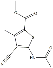 methyl 5-(acetylamino)-4-cyano-3-methyl-2-thiophenecarboxylate Structure