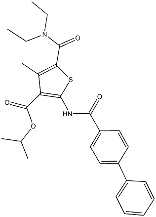 isopropyl 2-[([1,1'-biphenyl]-4-ylcarbonyl)amino]-5-[(diethylamino)carbonyl]-4-methyl-3-thiophenecarboxylate Structure