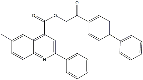 2-[1,1'-biphenyl]-4-yl-2-oxoethyl 6-methyl-2-phenyl-4-quinolinecarboxylate Structure