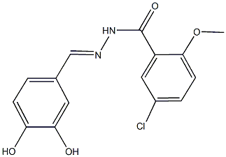 5-chloro-N'-(3,4-dihydroxybenzylidene)-2-methoxybenzohydrazide 구조식 이미지