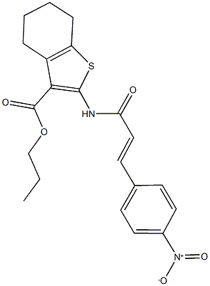 propyl 2-[(3-{4-nitrophenyl}acryloyl)amino]-4,5,6,7-tetrahydro-1-benzothiophene-3-carboxylate Structure