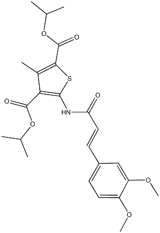 diisopropyl 5-{[3-(3,4-dimethoxyphenyl)acryloyl]amino}-3-methyl-2,4-thiophenedicarboxylate 구조식 이미지