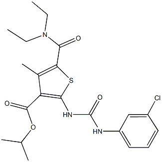 isopropyl 2-{[(3-chloroanilino)carbonyl]amino}-5-[(diethylamino)carbonyl]-4-methyl-3-thiophenecarboxylate Structure