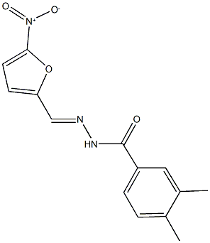 N'-({5-nitro-2-furyl}methylene)-3,4-dimethylbenzohydrazide 구조식 이미지