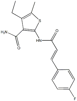 4-ethyl-2-{[3-(4-fluorophenyl)acryloyl]amino}-5-methyl-3-thiophenecarboxamide Structure