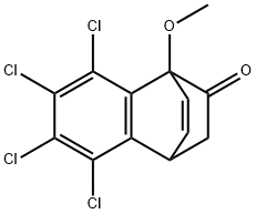 3,4,5,6-tetrachloro-8-methoxytricyclo[6.2.2.0~2,7~]dodeca-2,4,6,11-tetraen-9-one 구조식 이미지