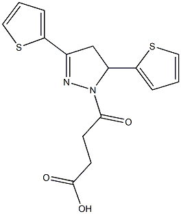 4-[3,5-di(2-thienyl)-4,5-dihydro-1H-pyrazol-1-yl]-4-oxobutanoic acid Structure