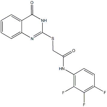 2-[(4-oxo-3,4-dihydro-2-quinazolinyl)sulfanyl]-N-(2,3,4-trifluorophenyl)acetamide 구조식 이미지