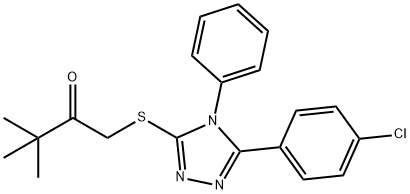 1-{[5-(4-chlorophenyl)-4-phenyl-4H-1,2,4-triazol-3-yl]sulfanyl}-3,3-dimethyl-2-butanone Structure