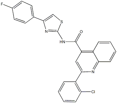 2-(2-chlorophenyl)-N-[4-(4-fluorophenyl)-1,3-thiazol-2-yl]quinoline-4-carboxamide 구조식 이미지