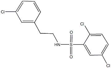 2,5-dichloro-N-[2-(3-chlorophenyl)ethyl]benzenesulfonamide 구조식 이미지