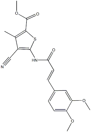 methyl 4-cyano-5-{[3-(3,4-dimethoxyphenyl)acryloyl]amino}-3-methyl-2-thiophenecarboxylate 구조식 이미지