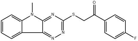 1-(4-fluorophenyl)-2-[(5-methyl-5H-[1,2,4]triazino[5,6-b]indol-3-yl)sulfanyl]ethanone 구조식 이미지