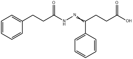 4-phenyl-4-[(3-phenylpropanoyl)hydrazono]butanoic acid Structure