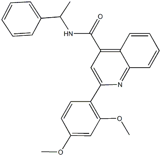 2-(2,4-dimethoxyphenyl)-N-(1-phenylethyl)-4-quinolinecarboxamide 구조식 이미지