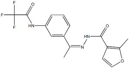 2,2,2-trifluoro-N-{3-[N-(2-methyl-3-furoyl)ethanehydrazonoyl]phenyl}acetamide Structure