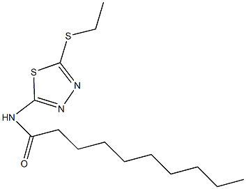 N-[5-(ethylsulfanyl)-1,3,4-thiadiazol-2-yl]decanamide 구조식 이미지