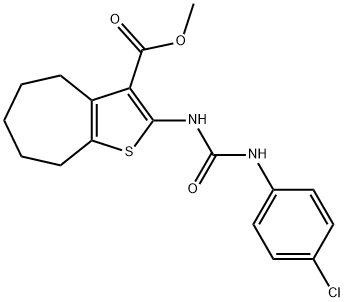 methyl 2-{[(4-chloroanilino)carbonyl]amino}-5,6,7,8-tetrahydro-4H-cyclohepta[b]thiophene-3-carboxylate Structure