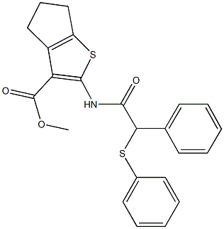 methyl 2-{[phenyl(phenylsulfanyl)acetyl]amino}-5,6-dihydro-4H-cyclopenta[b]thiophene-3-carboxylate Structure