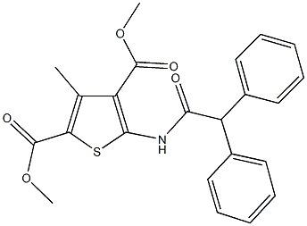 dimethyl 5-[(diphenylacetyl)amino]-3-methyl-2,4-thiophenedicarboxylate Structure