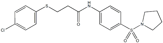 3-[(4-chlorophenyl)thio]-N-[4-(1-pyrrolidinylsulfonyl)phenyl]propanamide 구조식 이미지