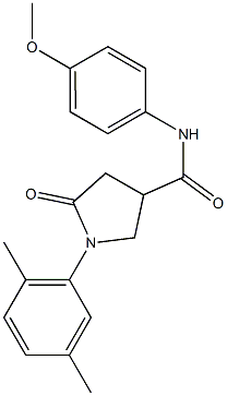 1-(2,5-dimethylphenyl)-N-(4-methoxyphenyl)-5-oxo-3-pyrrolidinecarboxamide 구조식 이미지