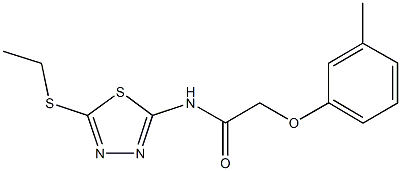 N-[5-(ethylsulfanyl)-1,3,4-thiadiazol-2-yl]-2-(3-methylphenoxy)acetamide 구조식 이미지