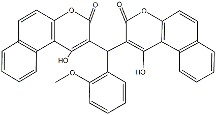 1-hydroxy-2-[(1-hydroxy-3-oxo-3H-benzo[f]chromen-2-yl)(2-methoxyphenyl)methyl]-3H-benzo[f]chromen-3-one Structure