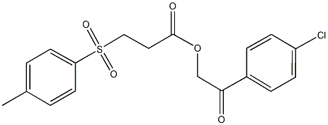 2-(4-chlorophenyl)-2-oxoethyl 3-[(4-methylphenyl)sulfonyl]propanoate Structure