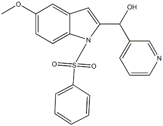 [5-methoxy-1-(phenylsulfonyl)-1H-indol-2-yl](3-pyridinyl)methanol Structure