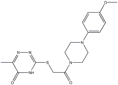 3-({2-[4-(4-methoxyphenyl)-1-piperazinyl]-2-oxoethyl}sulfanyl)-6-methyl-1,2,4-triazin-5(4H)-one 구조식 이미지