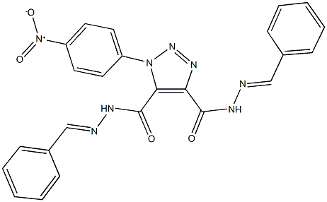 N'~4~,N'~5~-dibenzylidene-1-{4-nitrophenyl}-1H-1,2,3-triazole-4,5-dicarbohydrazide Structure