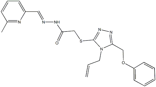 2-{[4-allyl-5-(phenoxymethyl)-4H-1,2,4-triazol-3-yl]sulfanyl}-N'-[(6-methyl-2-pyridinyl)methylene]acetohydrazide 구조식 이미지