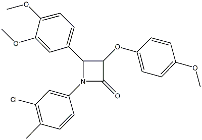 1-(3-chloro-4-methylphenyl)-4-(3,4-dimethoxyphenyl)-3-(4-methoxyphenoxy)-2-azetidinone Structure