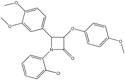 1-(2-chlorophenyl)-4-(3,4-dimethoxyphenyl)-3-(4-methoxyphenoxy)-2-azetidinone Structure