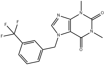 1,3-dimethyl-7-[3-(trifluoromethyl)benzyl]-3,7-dihydro-1H-purine-2,6-dione 구조식 이미지